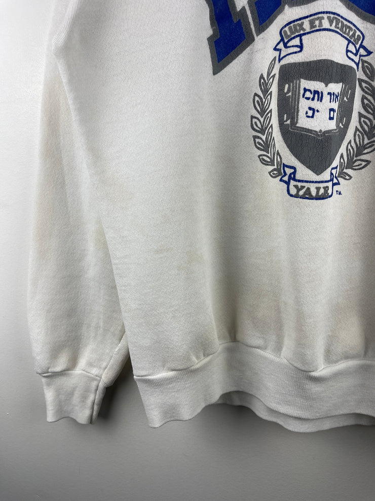 Vintage 80s Yale University White Crewneck