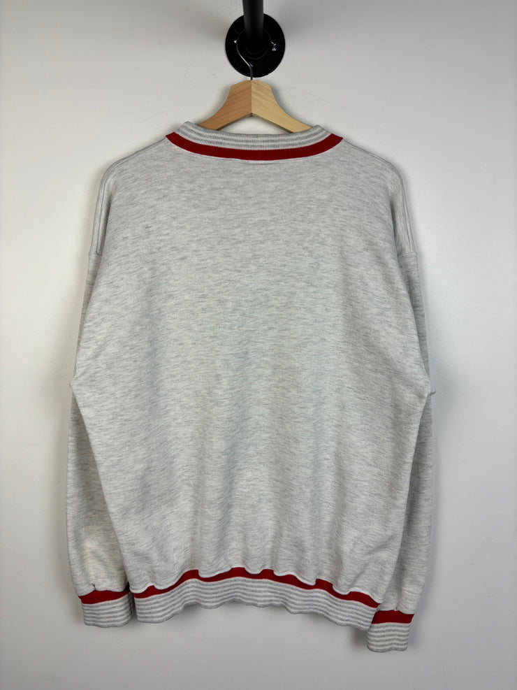 Vintage Ball State Indiana University Grey & Red Crewneck