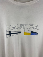 Vintage 90s Nautica Flags White Tee