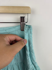 Vintage Primadonna Women's Teal Linen Mini Skirt