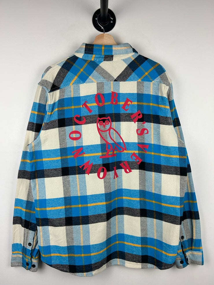 OVO Octobers Very Owl Blue & White Flannel