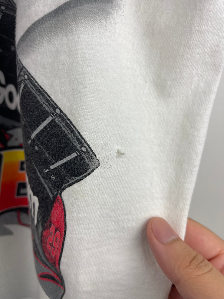 Vintage Nascar Kevin Harvick Goodwrench All Over Print White Tee