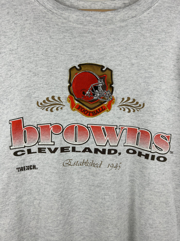 Vintage 90s NFL Trench Cleveland Browns Grey Tee