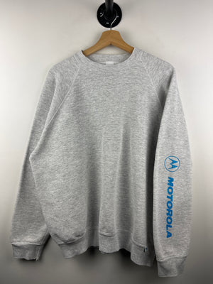 Vintage 90s Discus Athletic Motorola Grey Crewneck