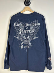 Vintage Harley Davidson Seoul Navy Long Sleeve