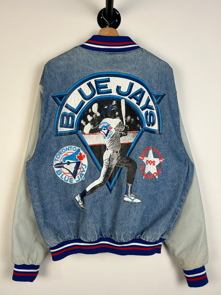 Vintage 1992 Toronto Blue Jays World Series Champions Denim Varsity Jacket