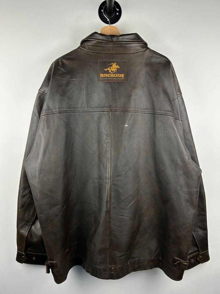 Vintage Winchester Brown Leather Straight Cut Jacket