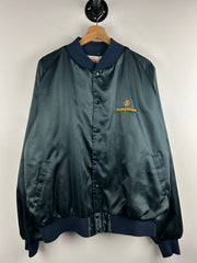 Vintage 90s Smith & Wesson Navy Satin Bomber Jacket