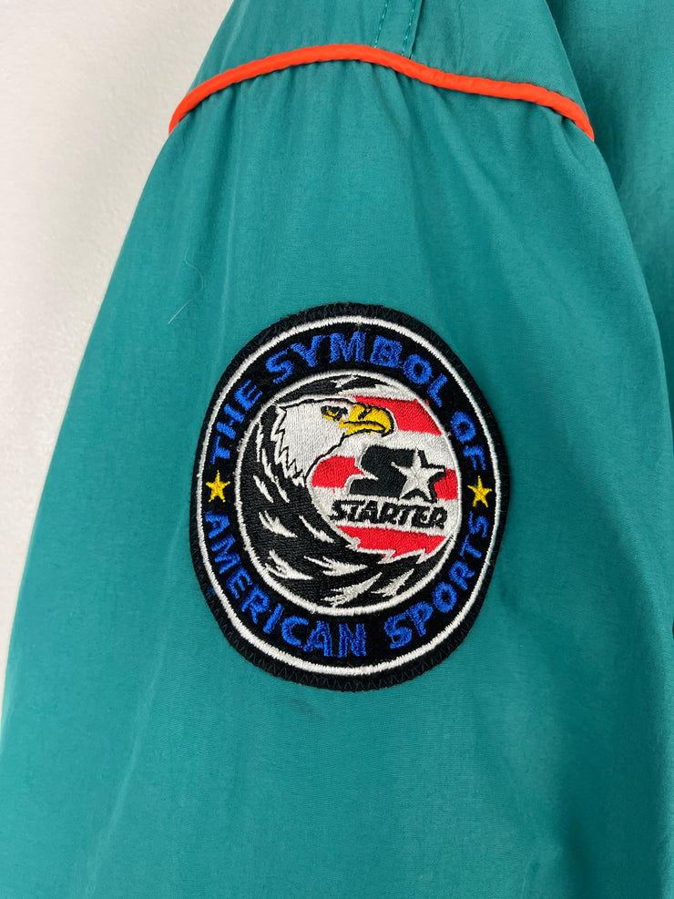 Vintage 90s NFL Starter Miami Dolphins Player Of The Year Teal Bomber Jacket