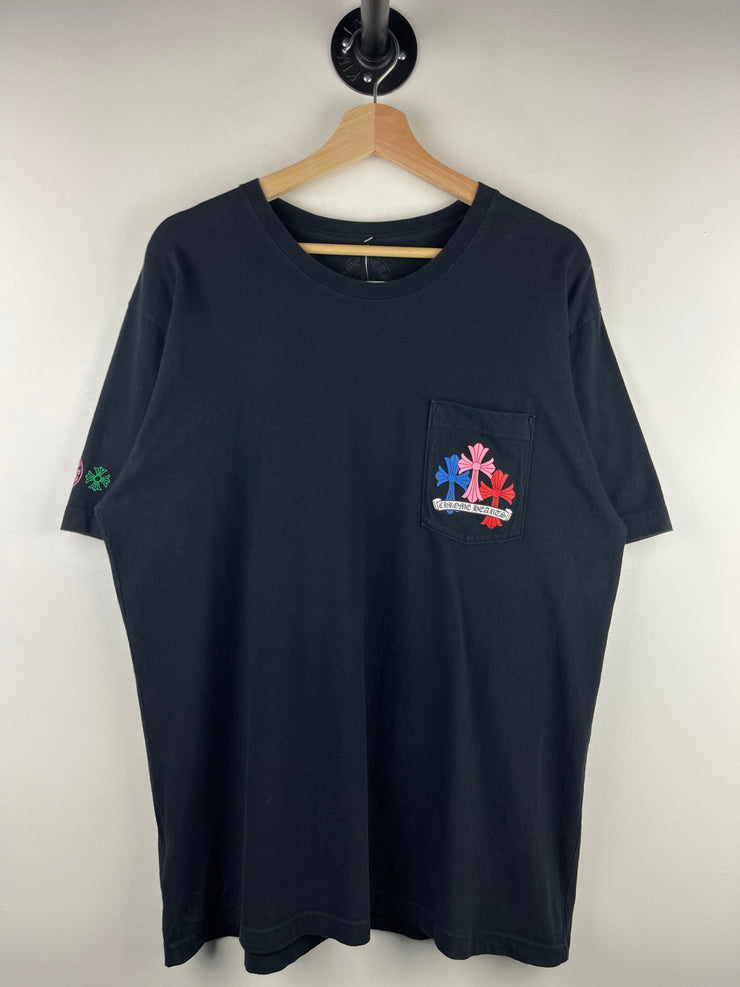 Chrome Hearts Multi Colour Cross Cemetery Black Tee