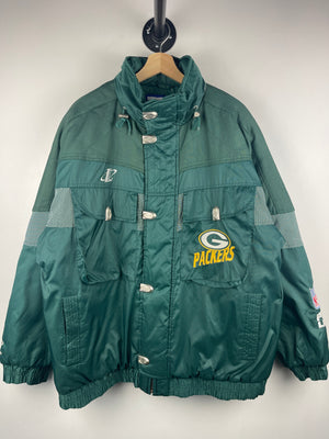 Vintage 90s NFL Logo Athletic Green Bay Packers Green Insulated Jacket