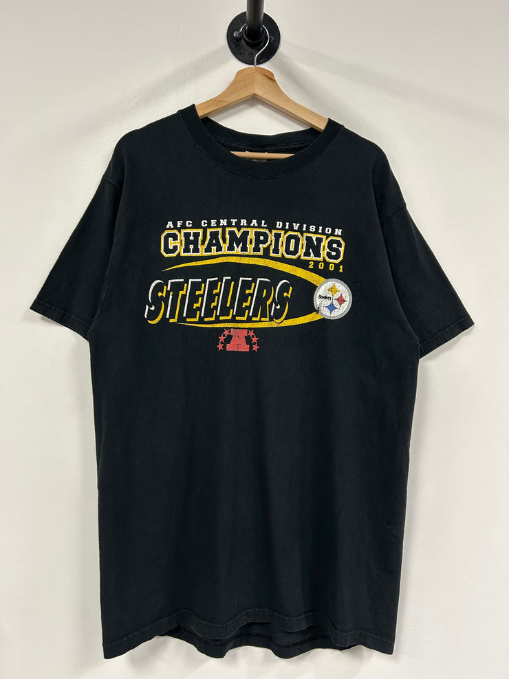 Vintage 2001 Pittsburgh Steelers Champions Black Tee