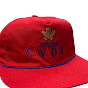 Vintage 90s Molson Canadian Beer Red Snapback Hat