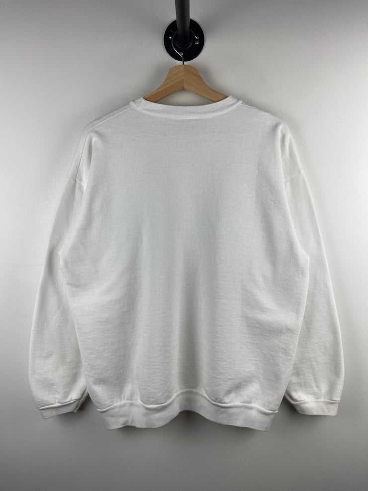 Vintage 90s Guess Chevrolet Bel Air White Crewneck