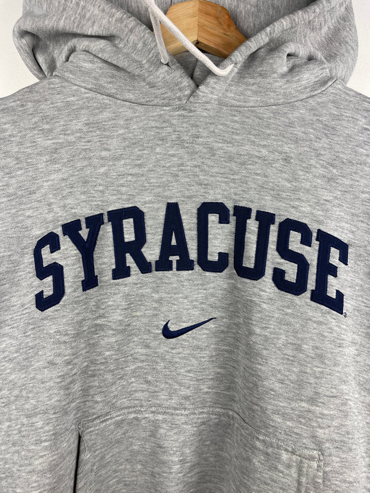 Vintage 90s Nike Syracuse Spellout Embroidered Grey Hoodie