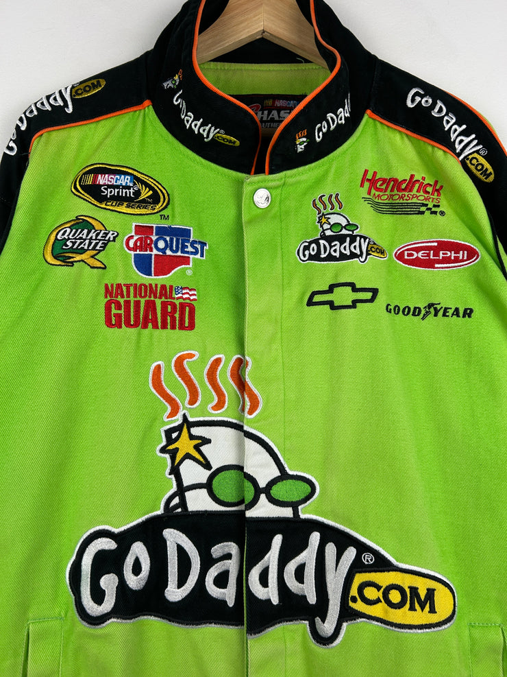 Vintage Nascar Chase Mark Martin Go Daddy Green Racing Jacket