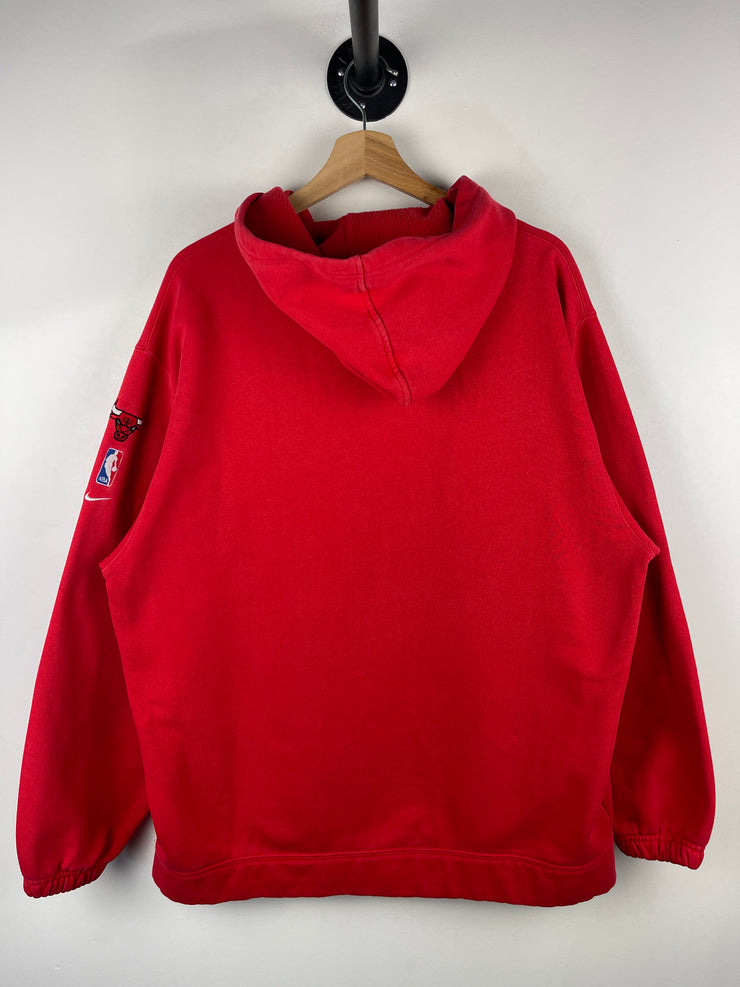 Vintage NBA Nike Chicago Bulls Middle Swoosh Embossed Red Hoodie