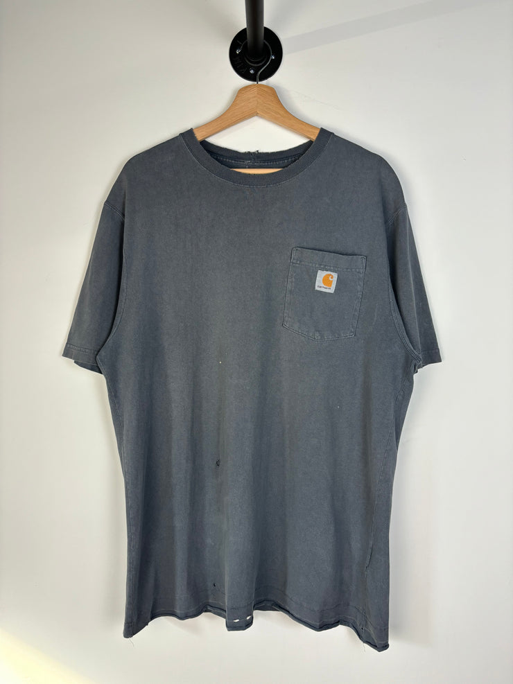 Vintage Carhartt Pocket Thrashed Grey Tee