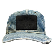 Vintage 90s Harley Davidson Blue Denim Snapback Hat