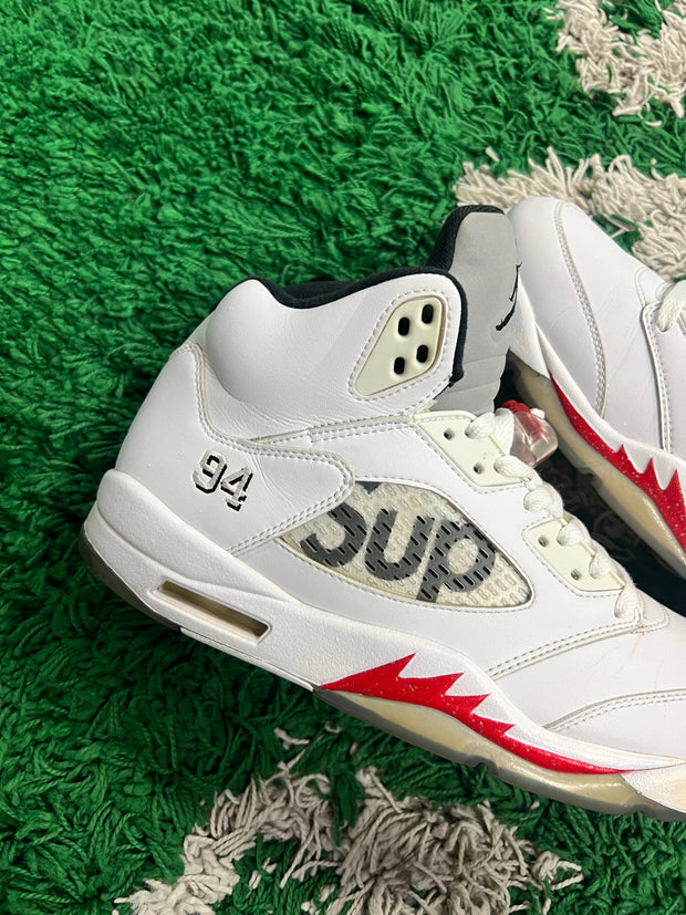 Jordan 5 x Supreme 2015 White