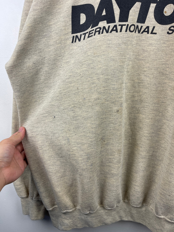 Vintage 90s Nascar Daytona International Speedway Grey Crewneck