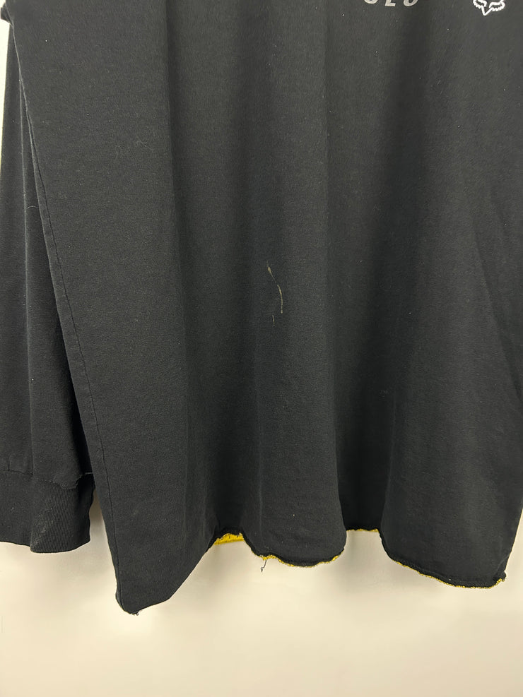 Vintage Y2K Fox Racing Black & Yellow Reversible Long Sleeve Jersey