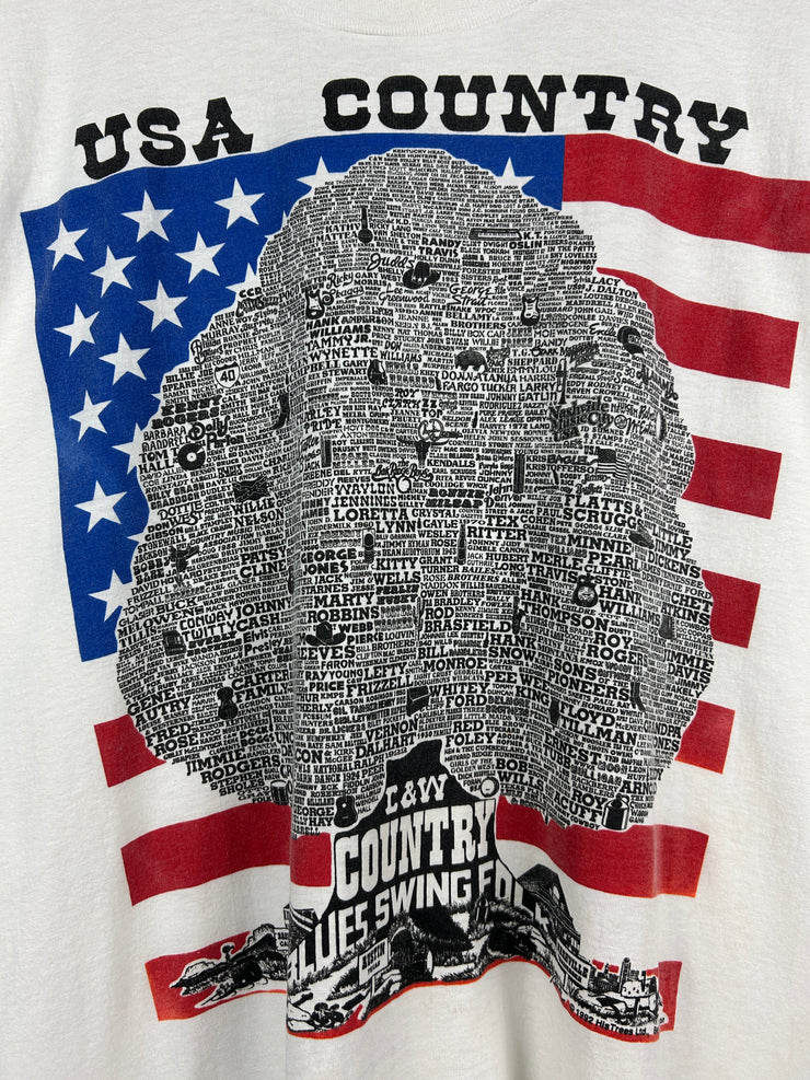Vintage 90s USA Country Festival White Tee