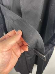 Vintage 90s Christian Dior Monsieur Black Wool Trench Coat