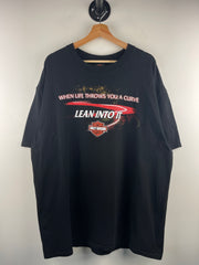 Vintage Harley Davidson When Life Throws You A Cure Lean Into It Black Tee
