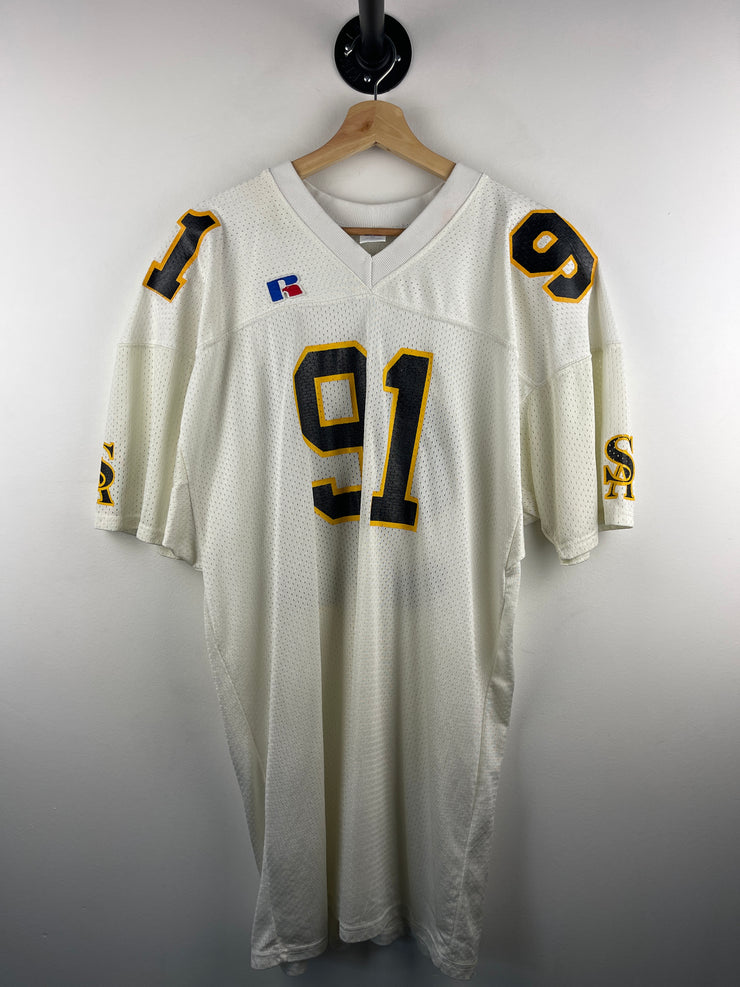 Vintage 80s Russell Athletic SA White Football Jersey