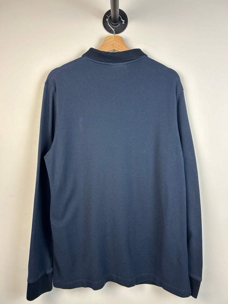 Burberry Navy Polo Long Sleeve