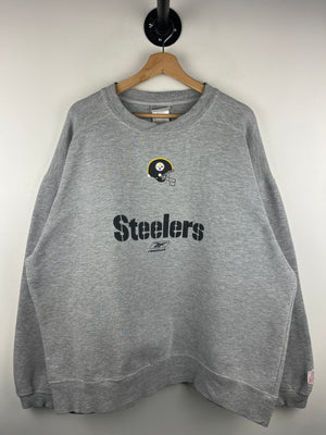 Vintage NFL Reebok Pittsburgh Steelers Grey Crewneck