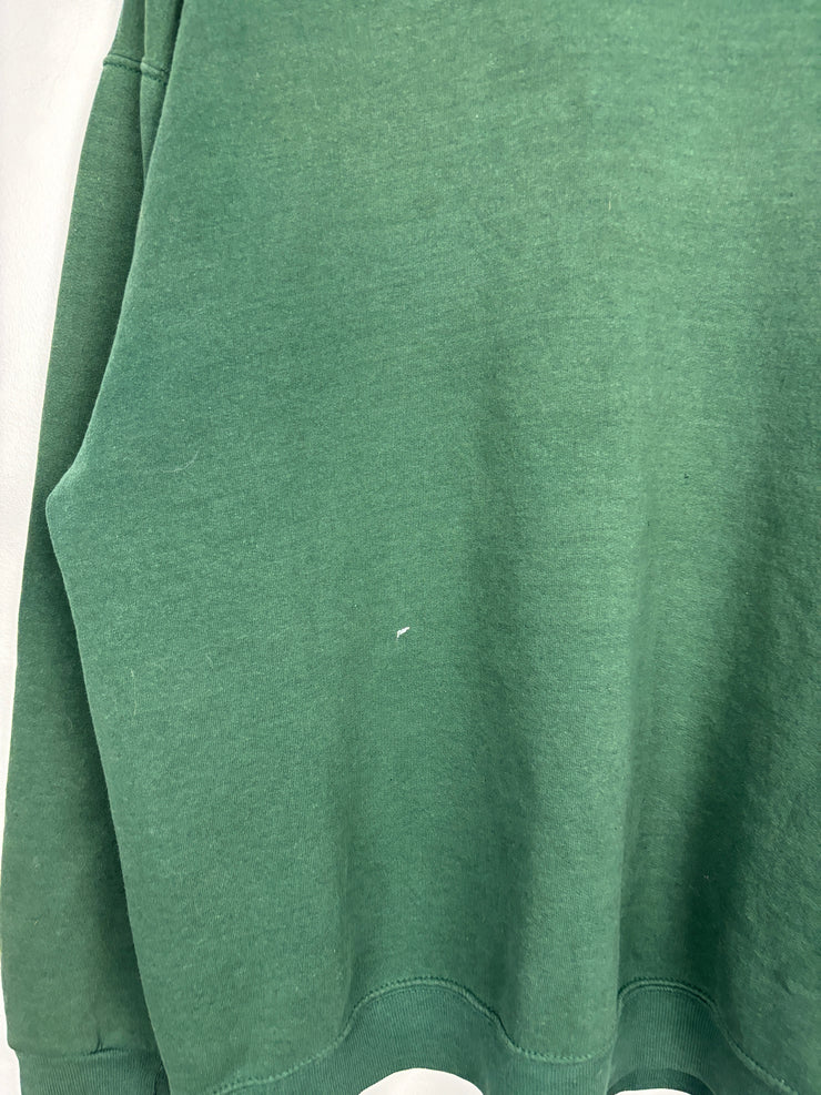 Vintage 90s Forest Green Faded Blank Crewneck