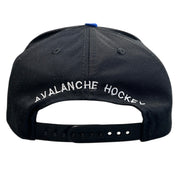 Vintage 90s Avalanche Hockey Black & Blue Snapback Hat