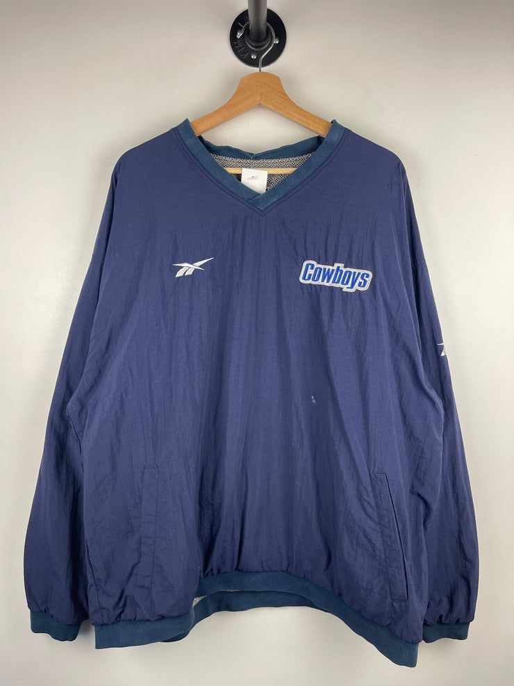 Vintage 90s NFL Reebok Dallas Cowboys Grey & Navy Reversible Pullover Windbreaker