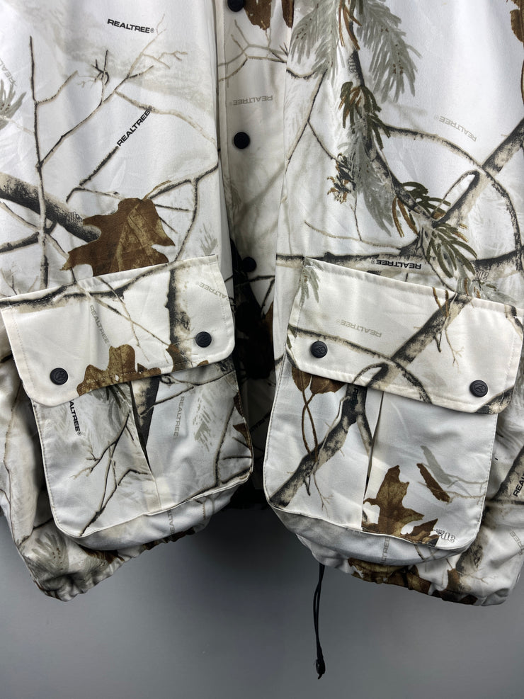 Vintage Red Head White Real Tree Camo Hooded Jacket