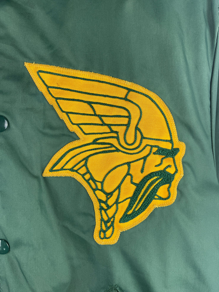 Vintage 80s Vikings Baseball Green Varsity Bomber Jacket