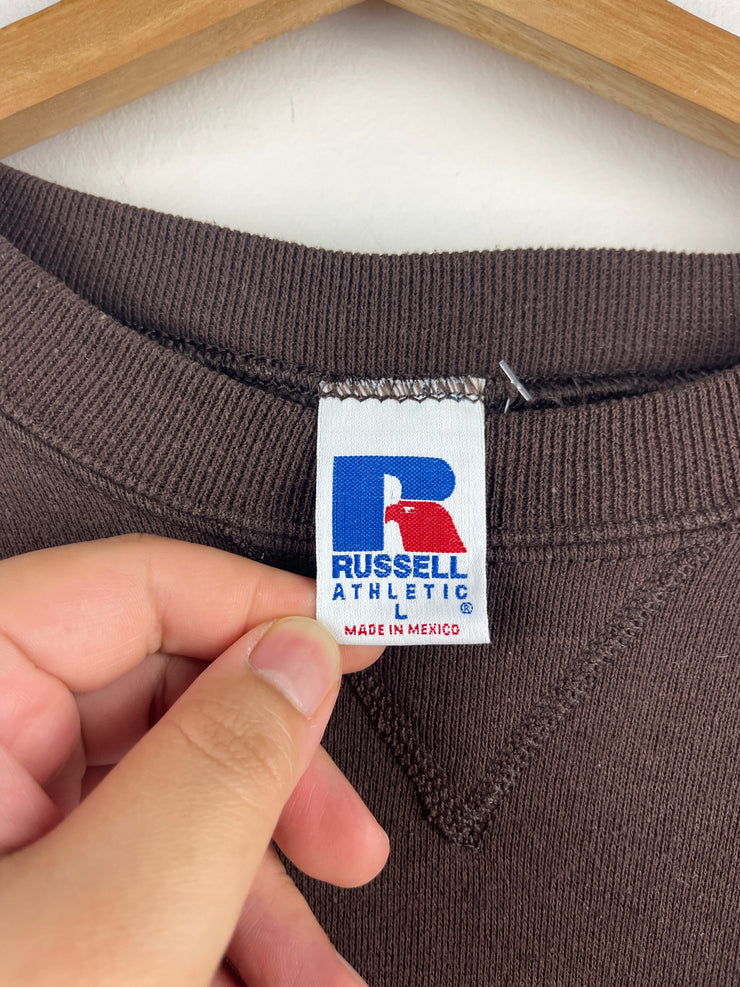 Vintage 90s Russell Athletic Blank Brown Crewneck