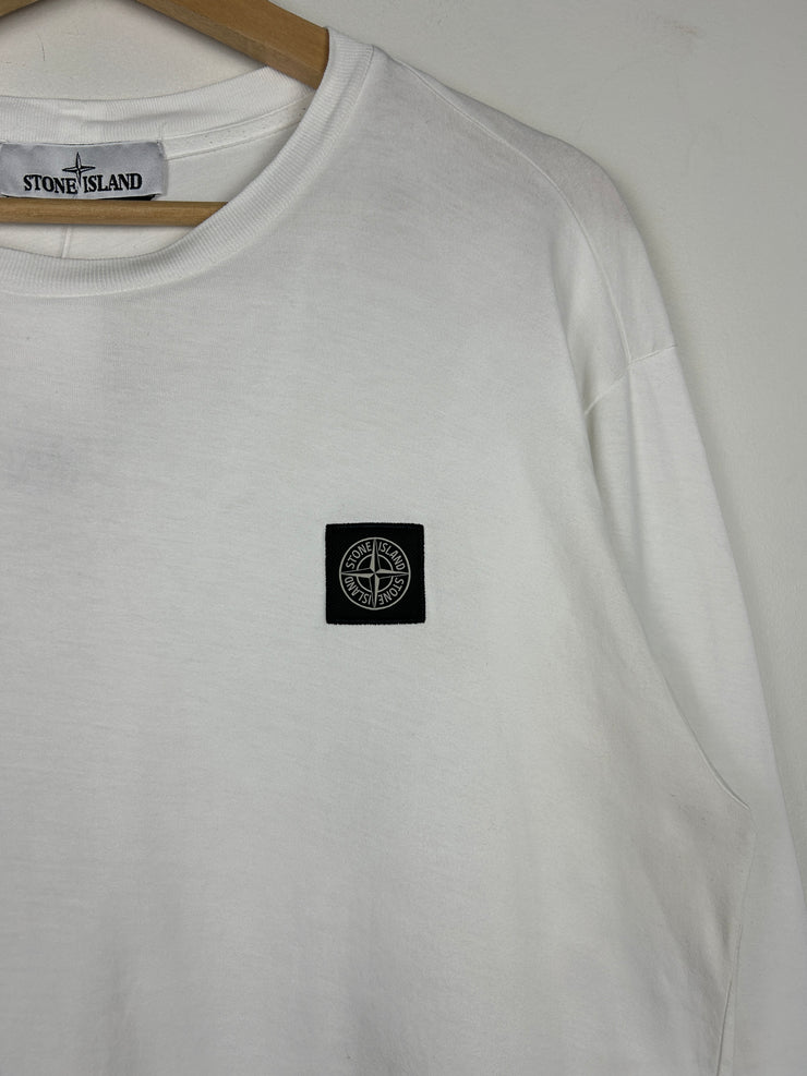 Stone Island Embroidered White Long Sleeve