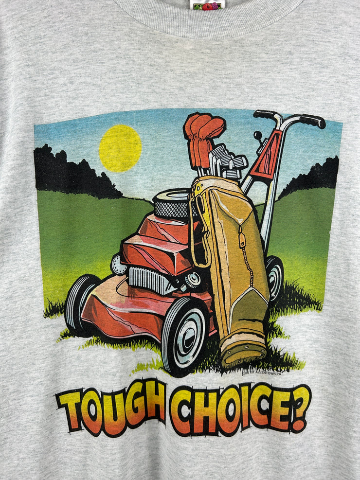 Vintage 90s Golf Tough Choice? Grey Tee