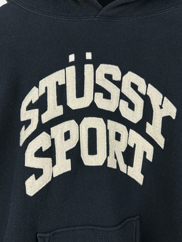 Stussy Sport X Champion Reverse Weave Navy Hoodie