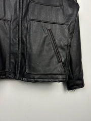 Vintage 90s Tommy Hilfiger Dark Brown Cropped Leather Jacket