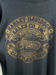 Vintage 90s Harley Davidson Dagger Knife Eagle Ohio Black Long Sleeve