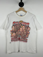 Vintage 90s NBA Pro Chicago Bulls Caricature Championship White Tee