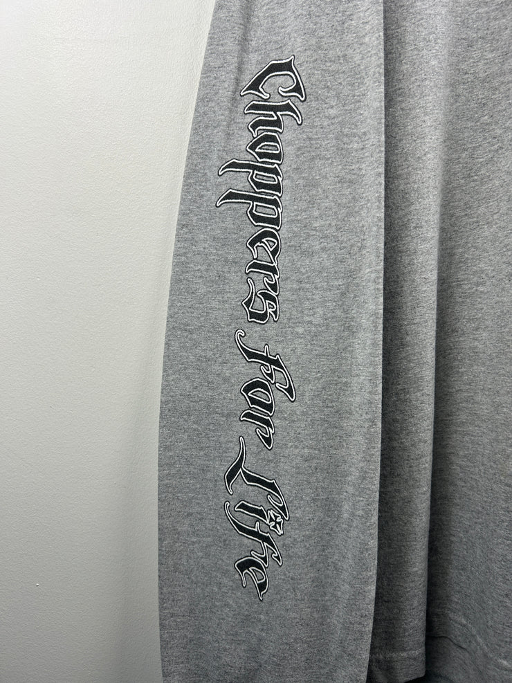 Vintage West Coast Choppers Motorcycle Sleeve Print Grey Long Sleeve