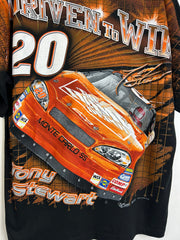 Vintage 2006 Nascar Tony Stewart Home Depot All Over Print Black Tee