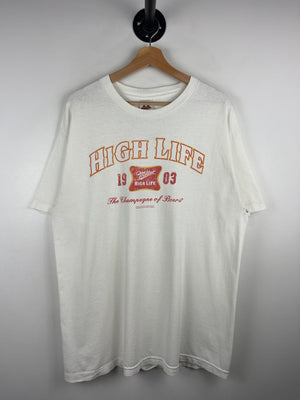 Vintage 2005 Miller High Life Beer White Tee
