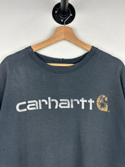 Vintage Carhartt Spellout Thrashed Black Tee