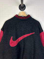 Vintage 90's Nike Swoosh Black & Red Varsity Jacket