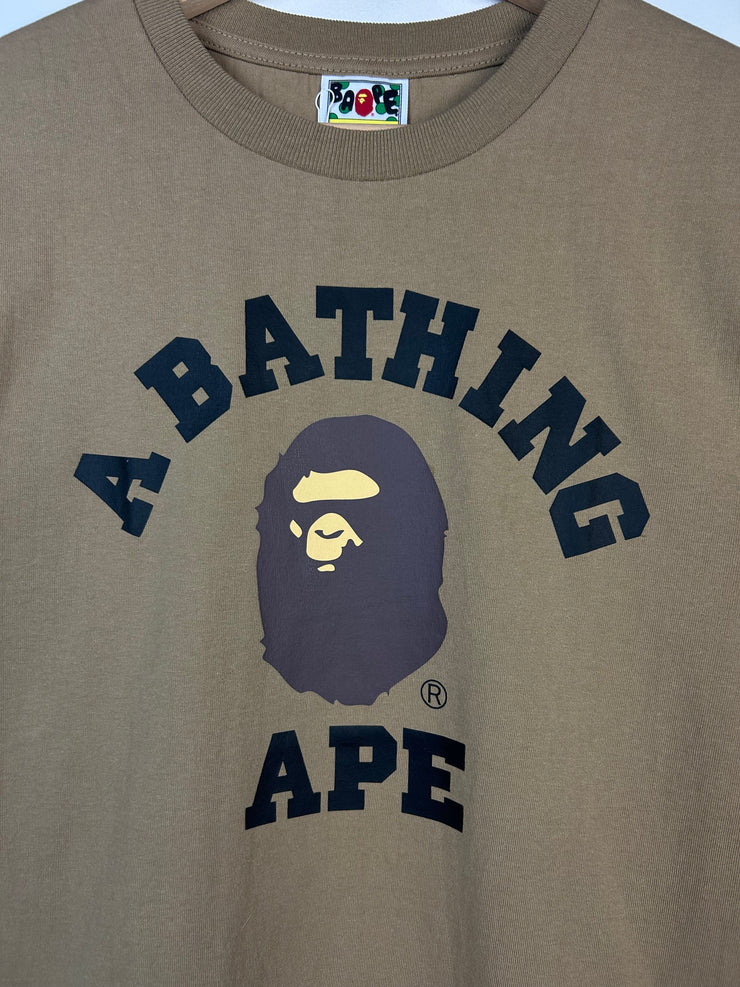 Bape College Logo Beige Tee